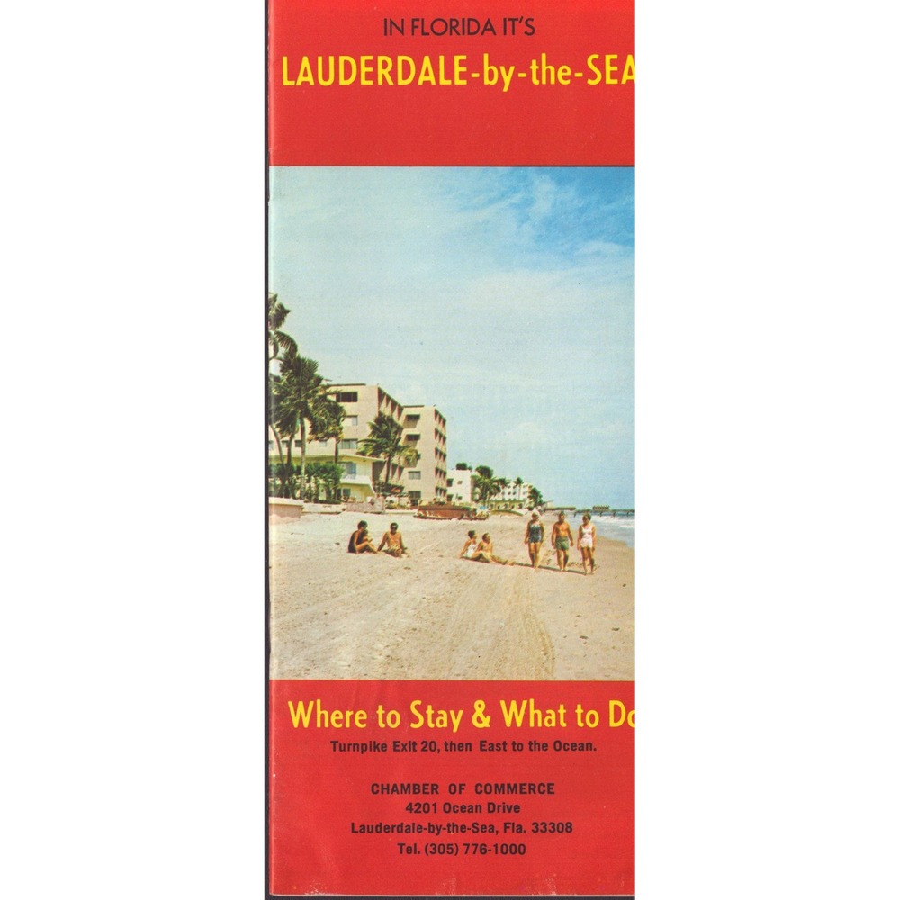 Vintage Lauderdale-by-the-Sea Florida Travel Brochure Holiday Inn Ocean Drive - Picture 1 of 2